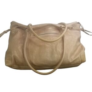 Garnet Hill light rose gold soft italian leather tote purse